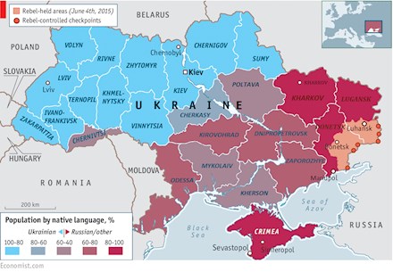 Map of Regionally dominant languages.