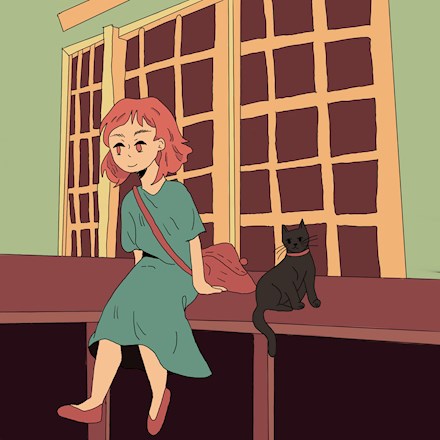 Artist and Her Cat 4/5