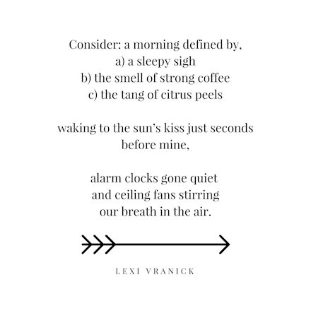 Small Poem No. 3: MORNINGS