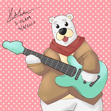 Silly Bear Singing and Playing Guitar