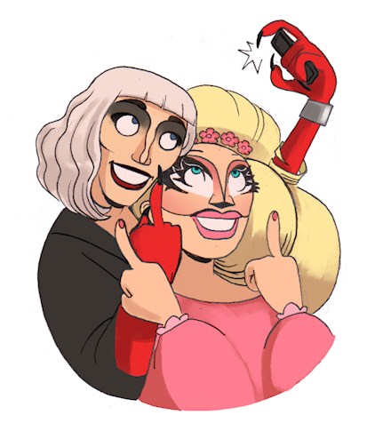 Trixie and Katya Selfie