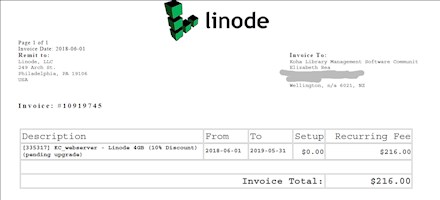 Linode invoice