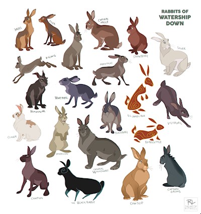 Rabbits of Watership Down Reimagined 