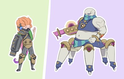 Zoe and Urgot but with their outfits swapped