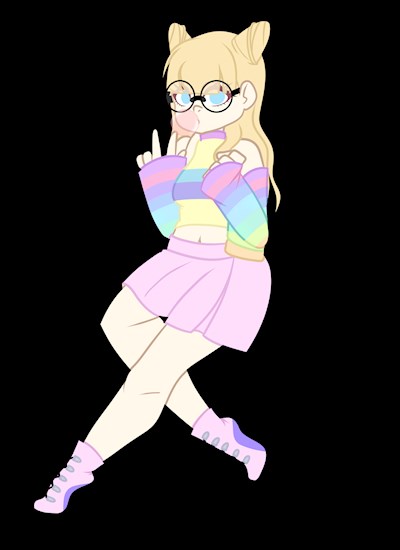 Rainbow pastel girl