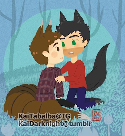 Kitsune!Stiles and Wolf!Derek