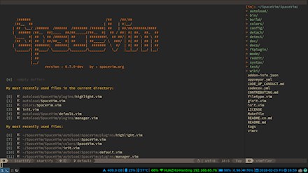SpaceVim welcome page