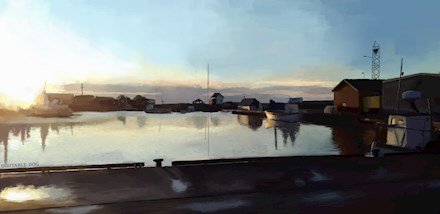 Harbour painting