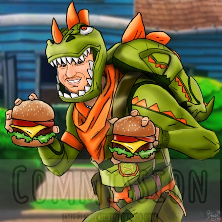 Commissioned Fortnite drawing of BigHungry2x