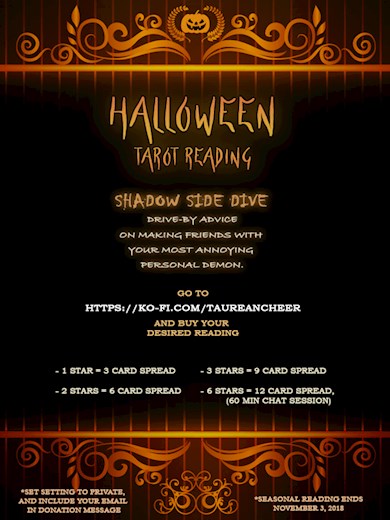 Halloween Tarot Reading (until November 3, 2018)