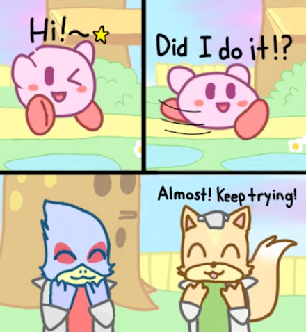 Kirby does a Wave-Dash