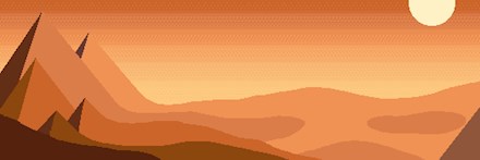 Pixel Art: Desert With Pyramids