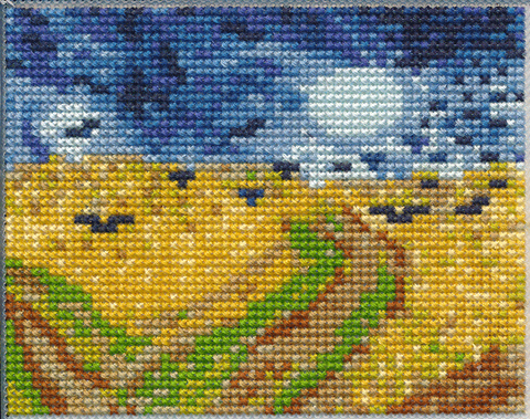Tiny Wheatfield with Crows