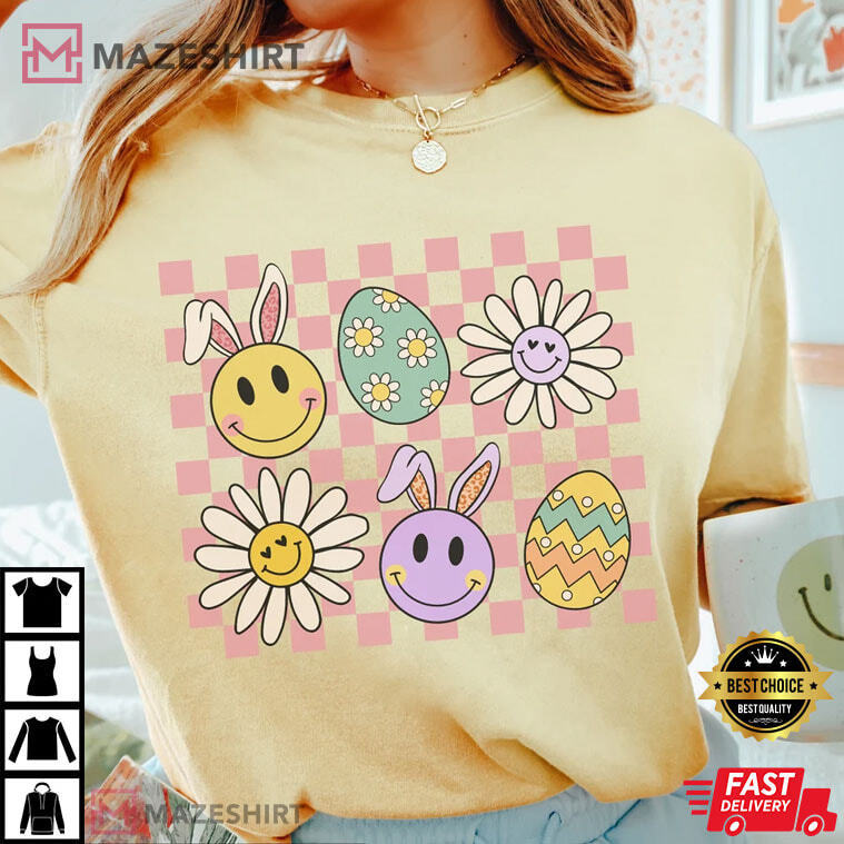 Easter Smiley Faces Comfort Colors T-Shirt