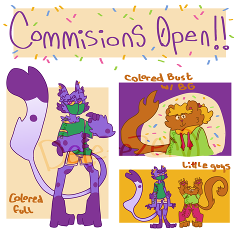 Commissions Open on Twitter and Instagram