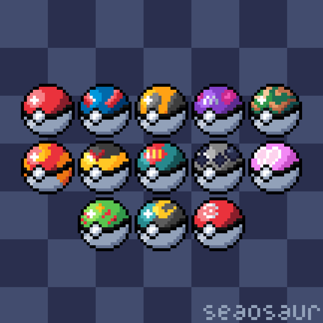 8-Bit Pokeball  Pixel art pokemon, Pixel art, Pixel art pattern