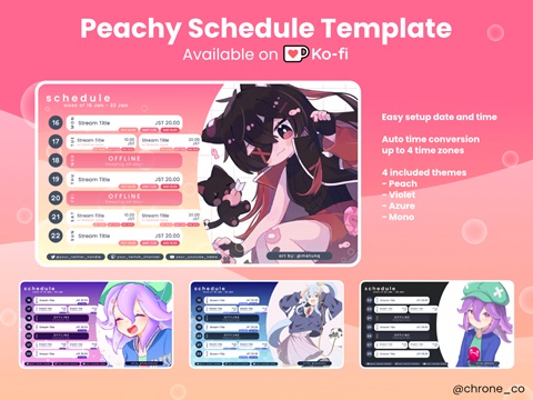 Peachy Schedule Template (Auto) - Chroneco's Ko-fi Shop - Ko-fi ️ Where ...