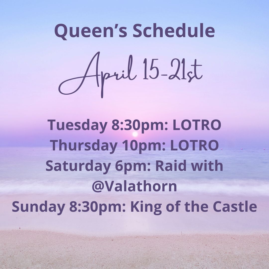 This week's schedule!