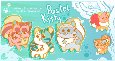 Enamel Pins: Pastel Kitties - Warrior Cats by DirtyNoodles