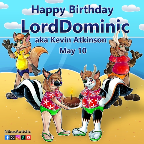 Happy Birthday LordDominic 🥳🦨🦊🦌🩲😎⛱️☀️