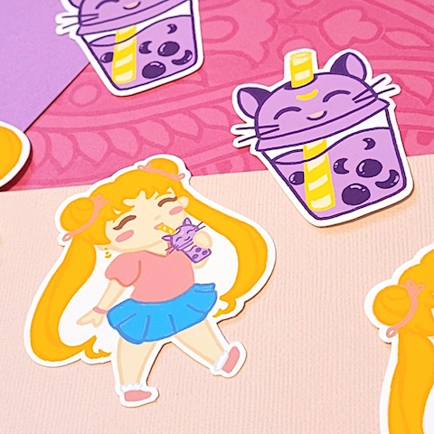 Sailor Moon Serena 🌙  and Kitty Boba Bubble Tea