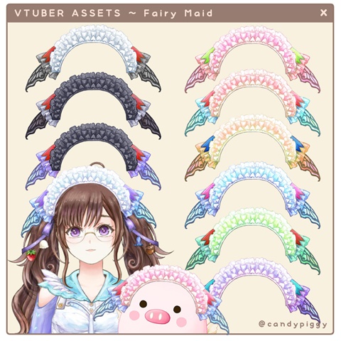 New Vtuber Asset: Fairy Maid Headdress!