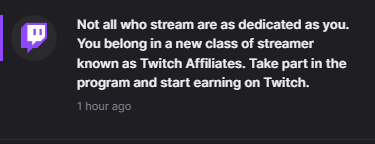 I'm affiliate on twitch now !