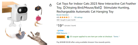 Toy for Mariner Kitties
