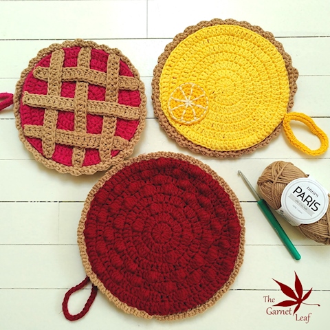 Pie oven mitts - Free crochet pattern