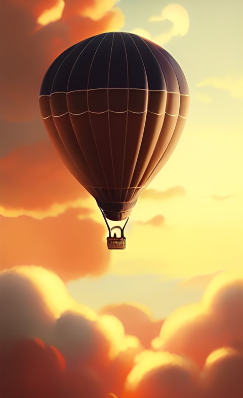 Air Baloon on sunset