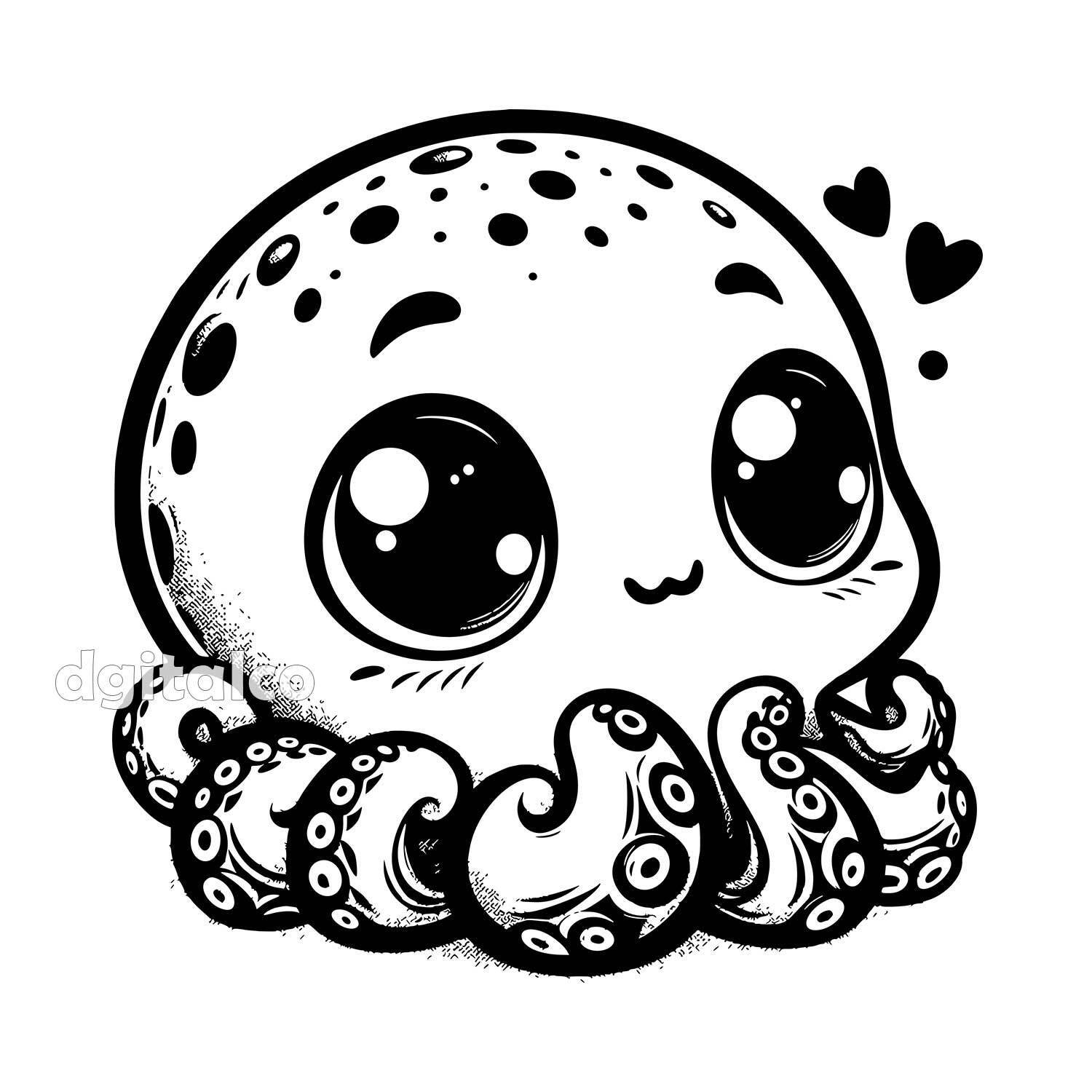 Joyful Baby Octopus Vector Art: EagerOctoJunior_VectorArt Package ...