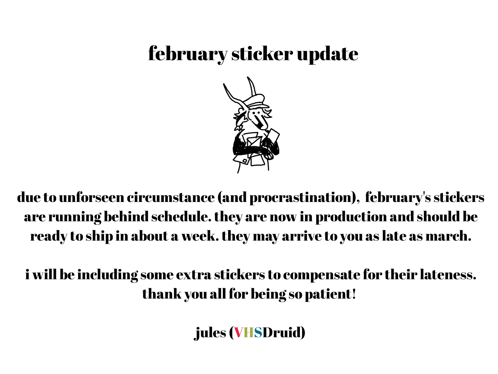 FEBRUARY STICKER UPDATE