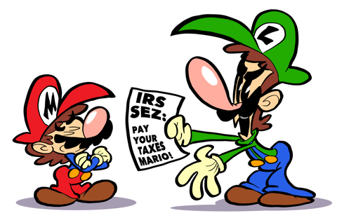 Pay your taxes Mario