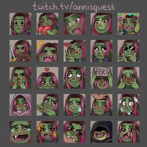 New Emotes for my Twitch Channel ♥