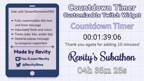 Customizable Countdown Timer Widget - Revity's Ko-fi Shop