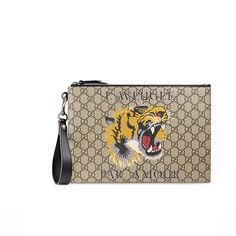 Clutch Gucci Bestiary Wolf Gg Supreme Pouch CLG11 - Click to view on Ko ...