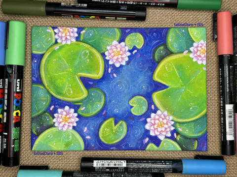 Lotus Pond • Posca Paint