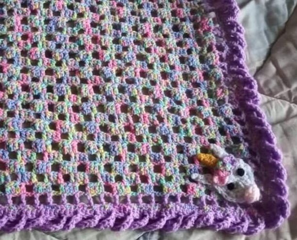 Unicorn crochet hotsell baby blanket