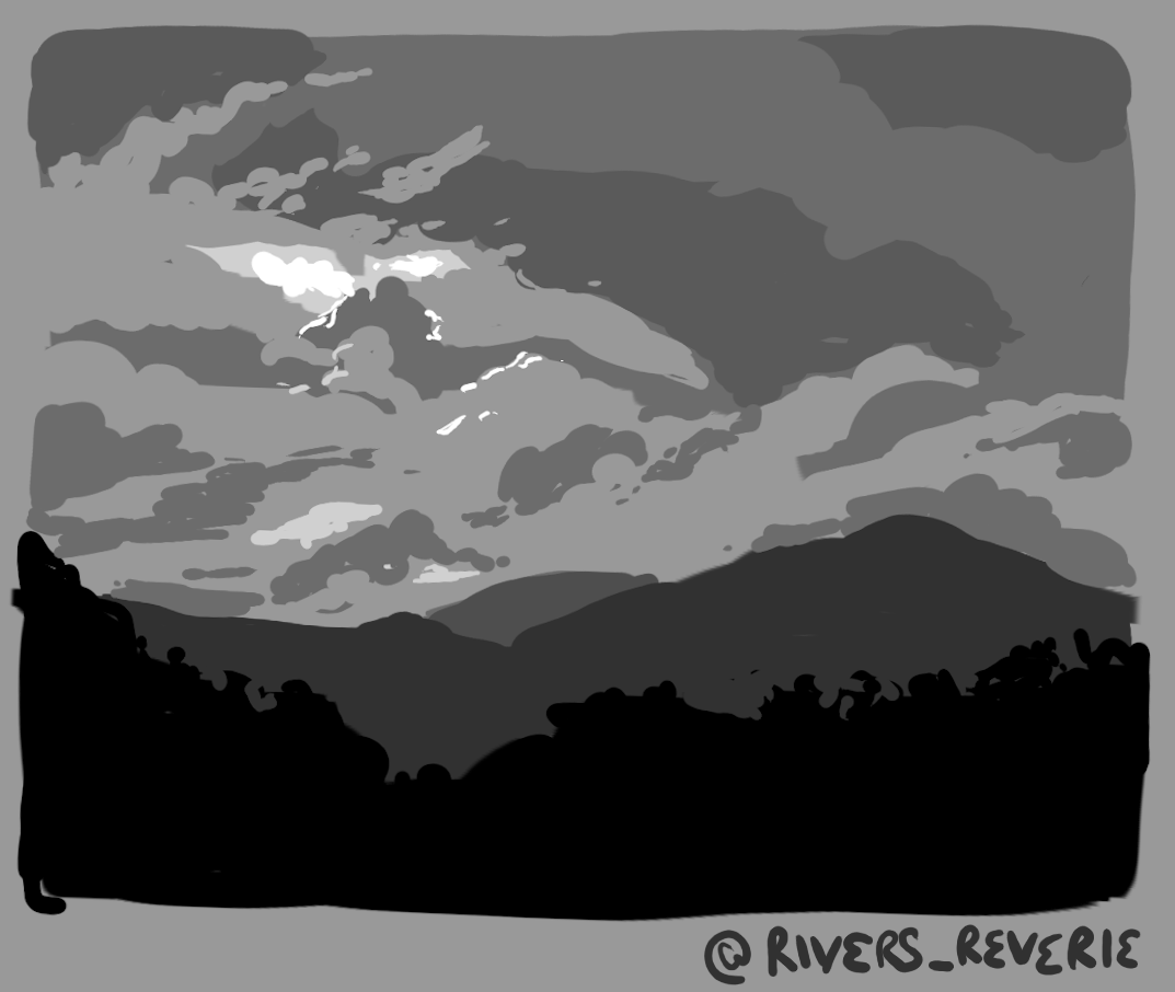 Mountains & Clouds - Values Study