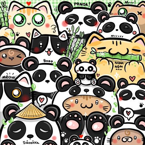 Bunch of cats and Pandas!