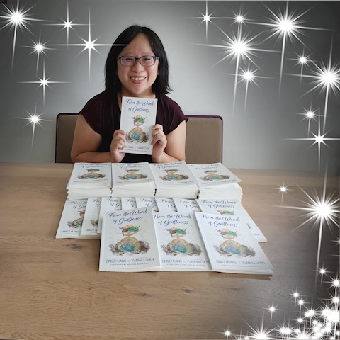 Me with 51 copies of my book!