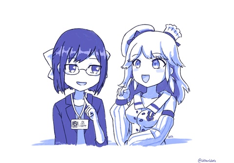 Holotalk with Kiara and A-chan QuickDoodle