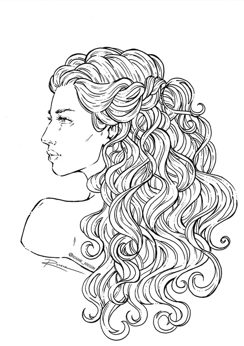 Wild Hair - Colouring Page