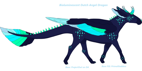 Bioluminscent Dutch Angel Dragon Adopt