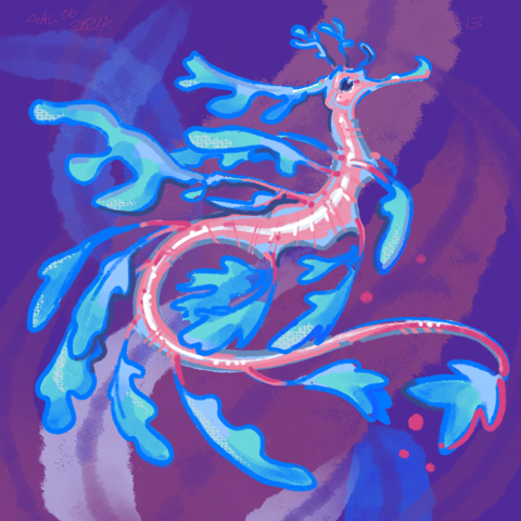 trans pride leafy sea dragon