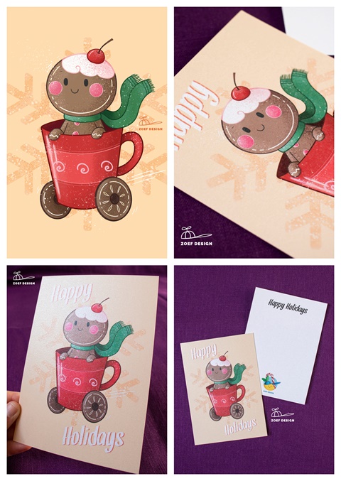 Gingerbread man christmas cards