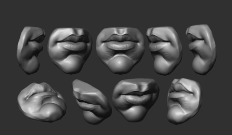 Some lips practice sculpts