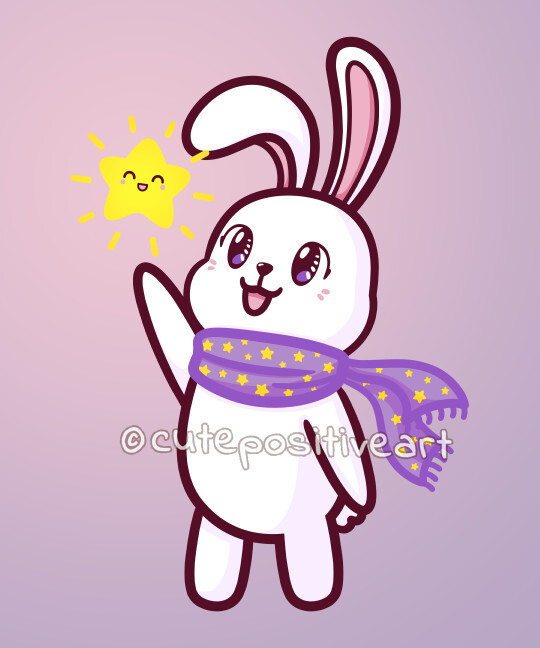 Cute Bunny meets star