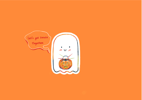 Happy ghosts Trick or treat 