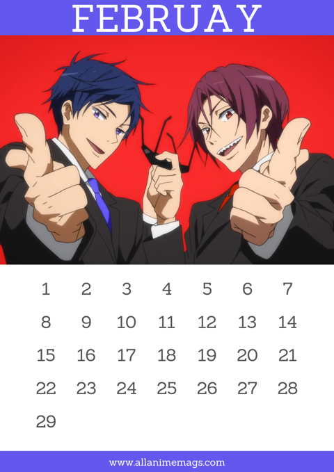 Free! Iwatobi Swim Club Timeless Anime Calendar - TessaLDavies's Ko-fi Shop